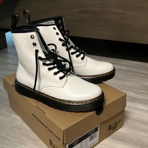 Never been worn white dr Martin boots for women